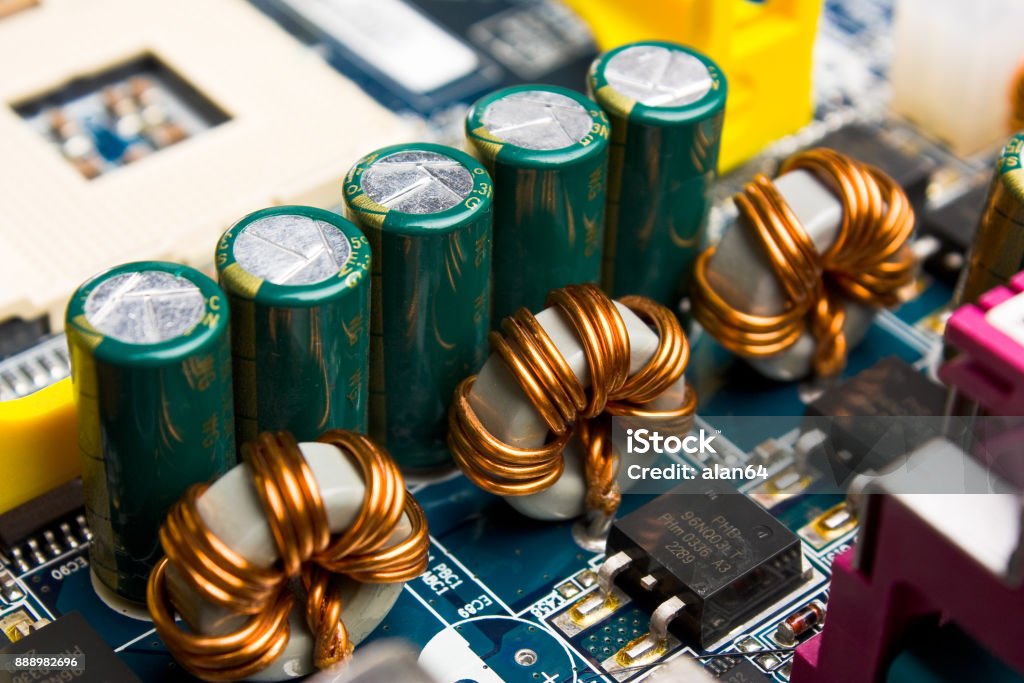 Radio components Radio components laid out on the electronic circuit Carefree Stock Photo