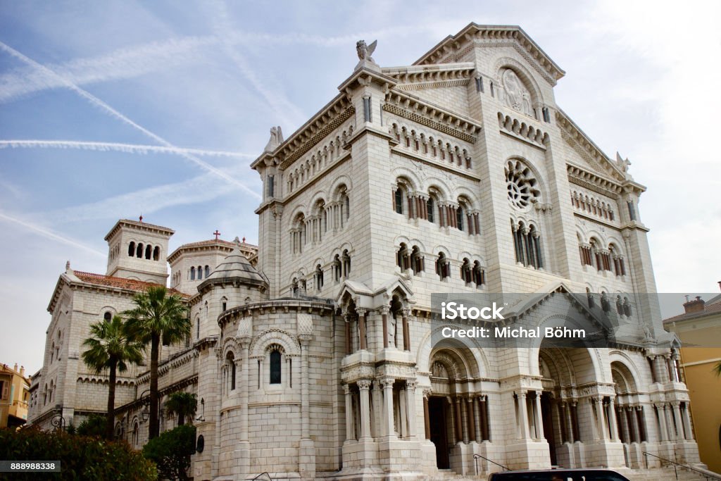 Saint Nicholas Cathedral in Monaco White stone catholic church in Europe Monaco Stock Photo