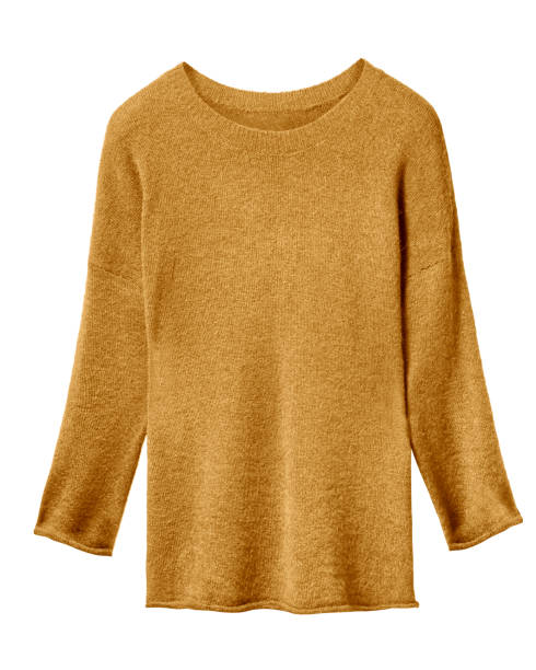 istock Classic orange woman sweater isolated on white 888988460