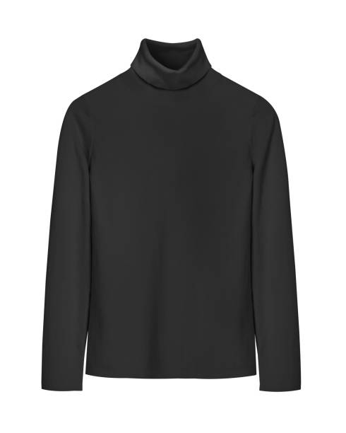 Black turtleneck classic jersey isolated Black turtleneck classic jersey isolated turtleneck photos stock pictures, royalty-free photos & images