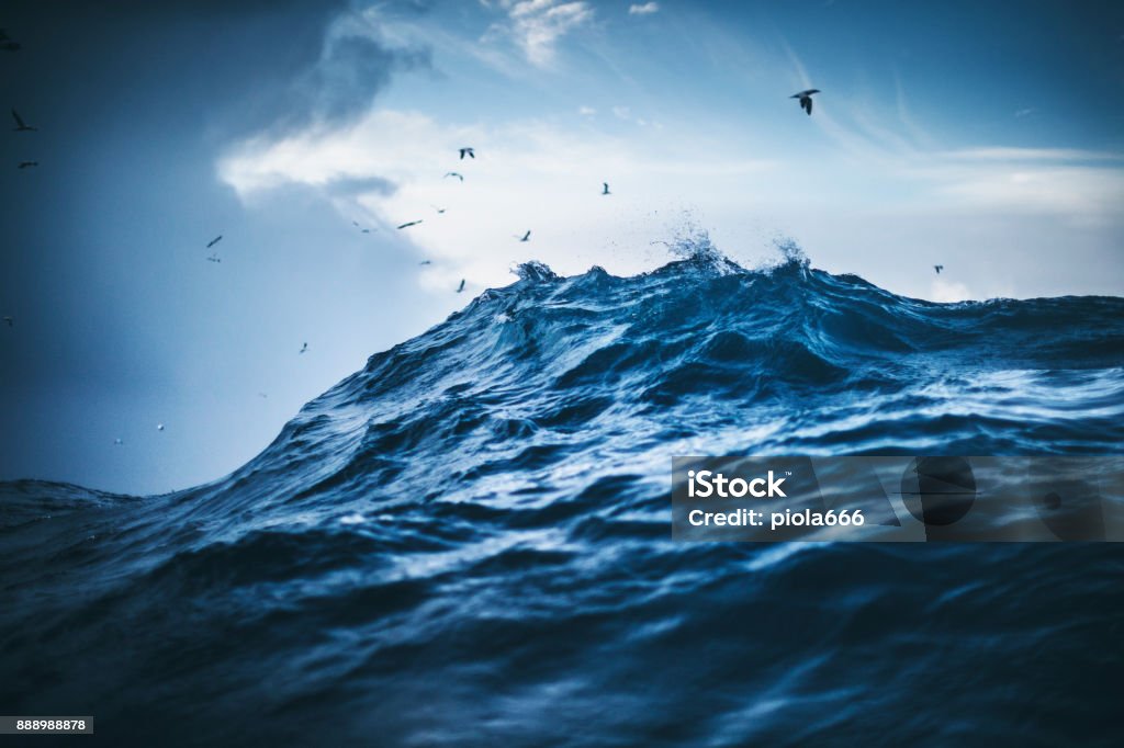 Out in a rough North Sea Sea Stock Photo