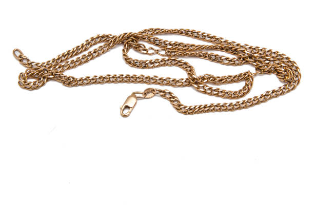 istock Golden chain isolated on white background 888991084