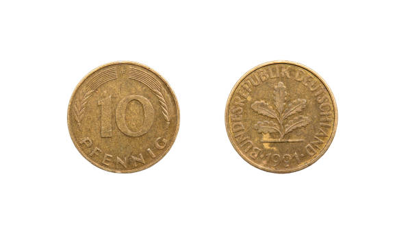 istock Coin 10 pfenning over a white background. Germany 888991446