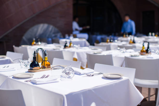 istock Served table set at restaraunt in New York outdoors 888991494