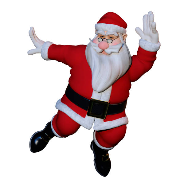 istock 3D rendering Christmas Santa exercising on white 888991576