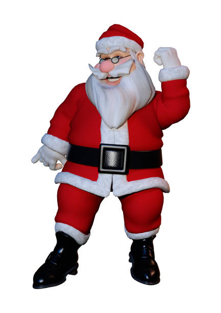 istock 3D rendering Christmas Santa exercising on white 888991588
