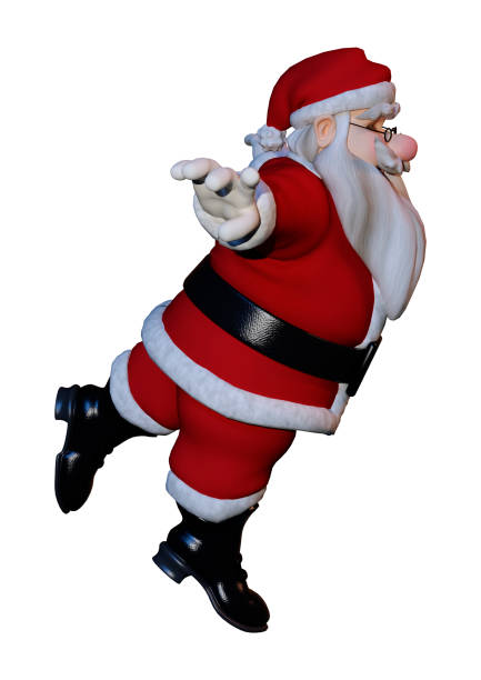 istock 3D rendering Christmas Santa exercising on white 888991594
