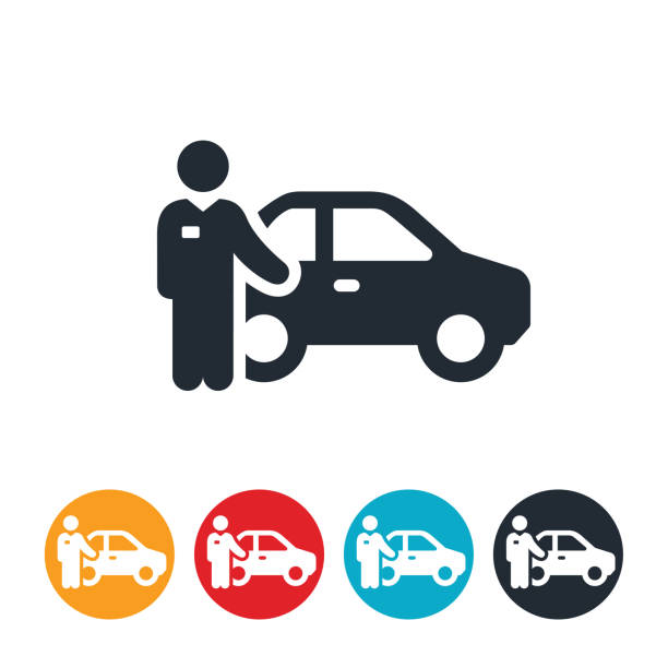 ilustrações de stock, clip art, desenhos animados e ícones de valet parking icon - valet parking