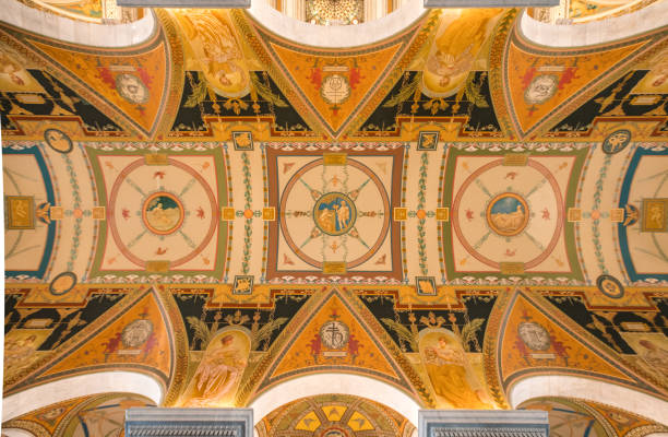 istock Library of Congress Great Hall Ceiling in Washington, DC 889000268