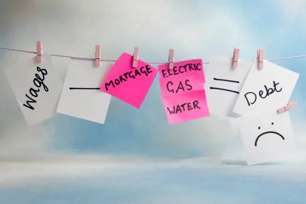 Photo of Household outgoings equation including bills and wages