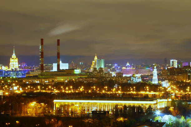 istock visible on the night Moscow 889002712