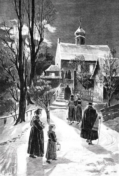 istock People go to church on New Year's Eve 889011428