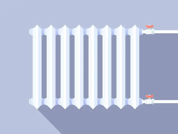 Vector illustration of White heating radiator