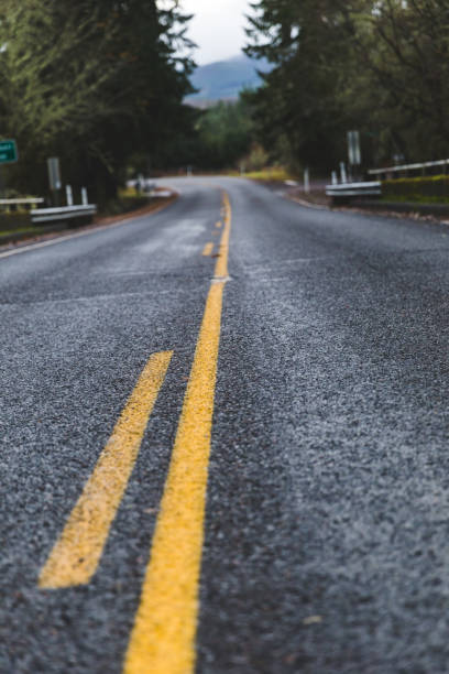 istock Yellow Lines on Country Road 889055298