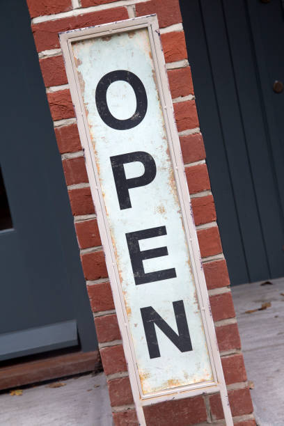 istock Open Sign outside Shop 889068336