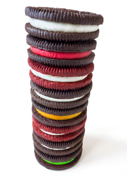 istock Chocolate cookies with flavored fillings 889068350
