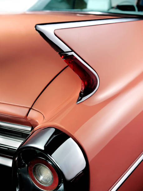 Classic American car detail Classic American Cadillac rear end car detail 1950 1959 photos stock pictures, royalty-free photos & images