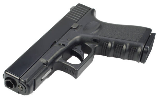 istock semi automatic 9x19 handgun isolated on white background 889086188