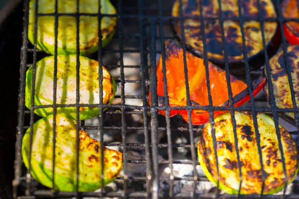 istock Close up view of roasted vegetables 889086850
