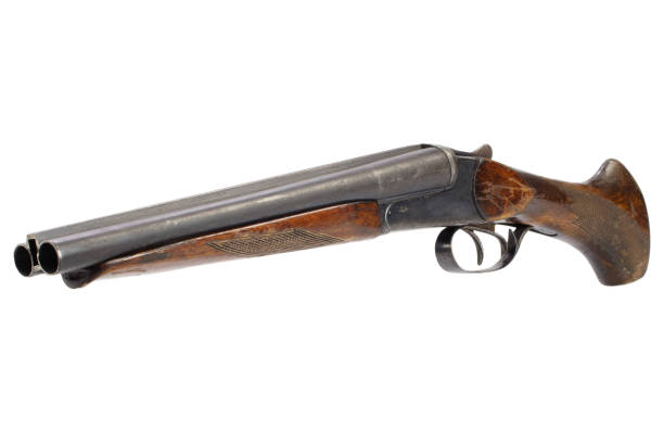 istock Illegal weapon - sawn off shotgun isolated on white 889086872