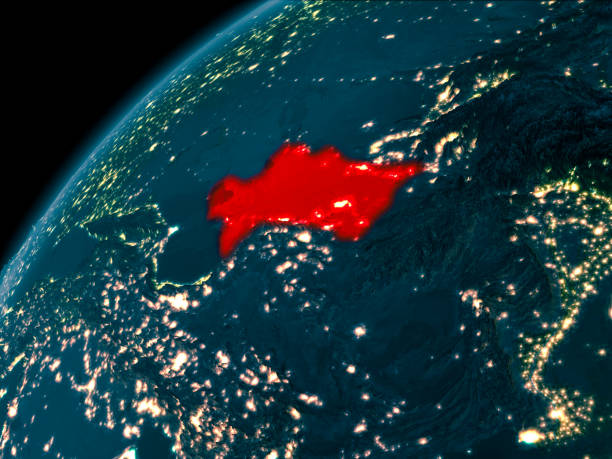 istock Turkmenistan at night on Earth 889095376