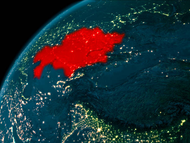 istock Kazakhstan at night on Earth 889095396