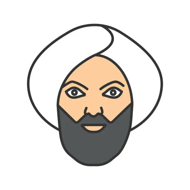 Vector illustration of Muslim man icon