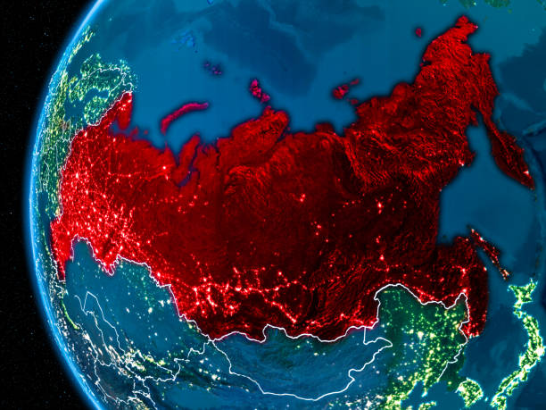istock Russia on Earth at night 889095894
