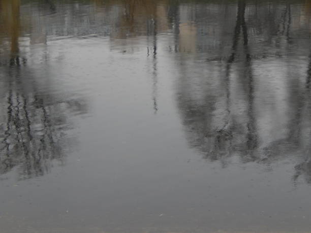 istock Texture of water in a river, surface in the rain, stains 889098180