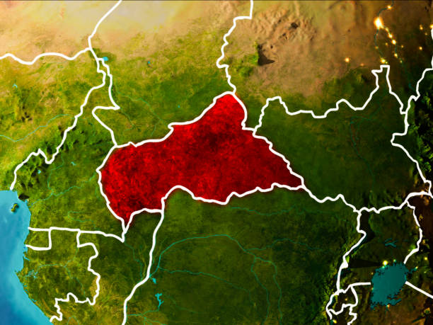 istock Map of Central Africa on Earth 889098256