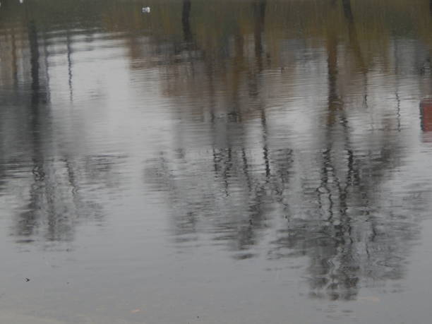 istock Texture of water in a river, surface in the rain, stains 889098412