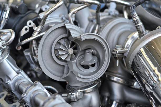 istock Turbocharger in a cross-section 889101386