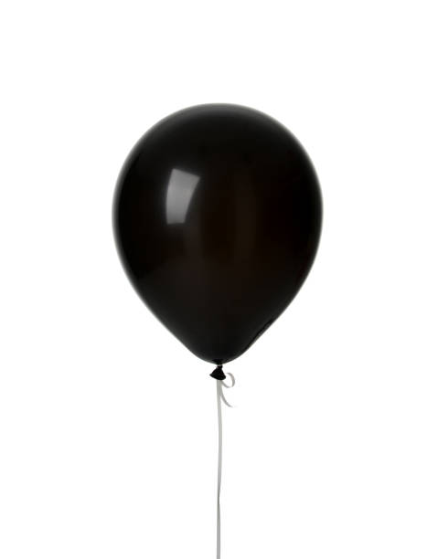 istock Single big black latex balloon for birthday 889108988