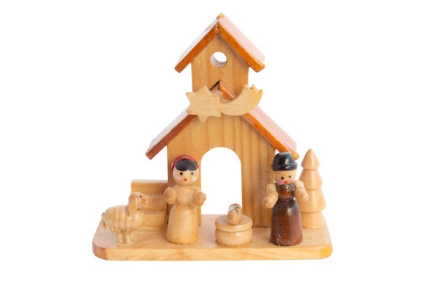 istock Wooden nativity scene - crib 889122130