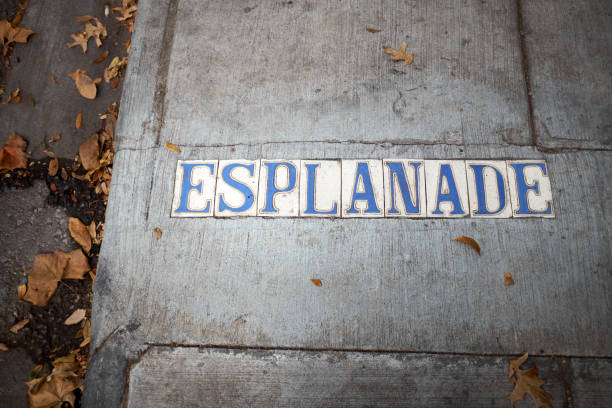 istock Esplanade place name set into a concrete sidewalk 889133434