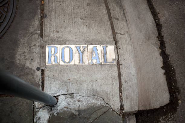 istock Inset sign for Royal in a cement sidewalk 889133734
