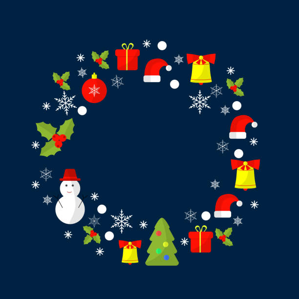 istock Merry Christmas and Happy New Year flat design background for greeting card, invitation, poster, flyer. 889136290