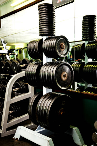 istock Weight plates rows at the gym 889162756