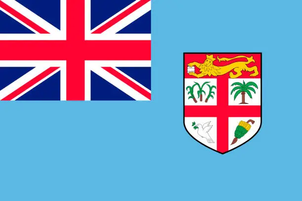 Vector illustration of Flag Fiji Islands flat style