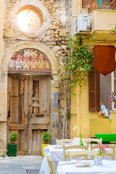 istock Advertising signboard on touristic street Rethymno 889198852