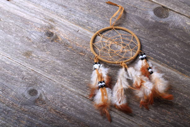 istock Dreamcatcher on the wooden surface 889209782