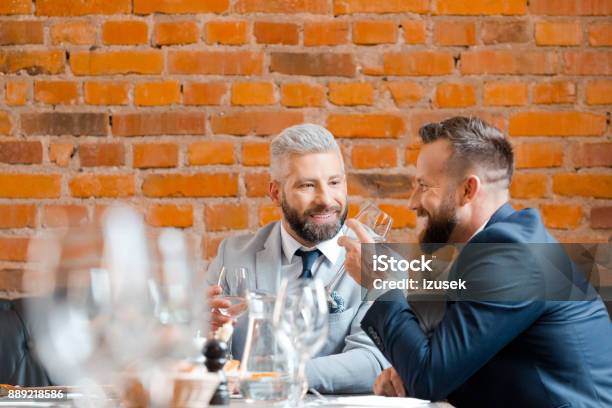 Two Businessman Having A Successful Meeting At Restaurant Stock Photo - Download Image Now