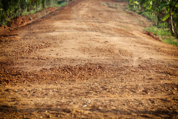 istock Ground path of a road in rural Thailand. 889228300