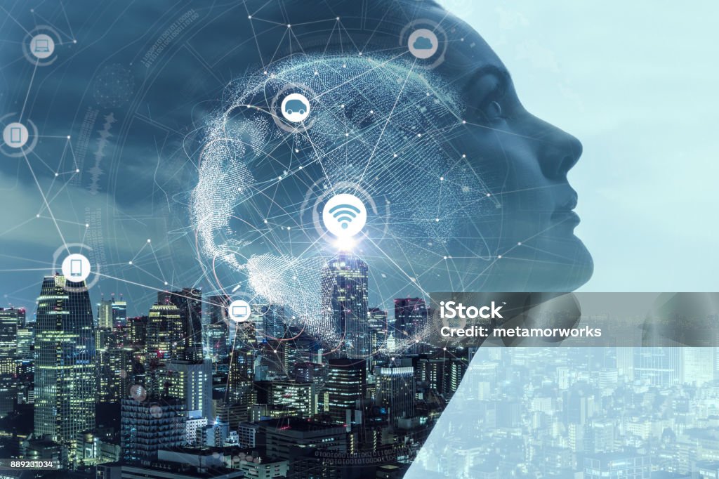 AI(Artificial Intelligence) concept. Internet of Things Stock Photo