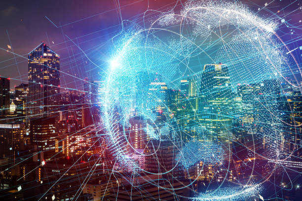 istock Smart city and global network concept. 889231160