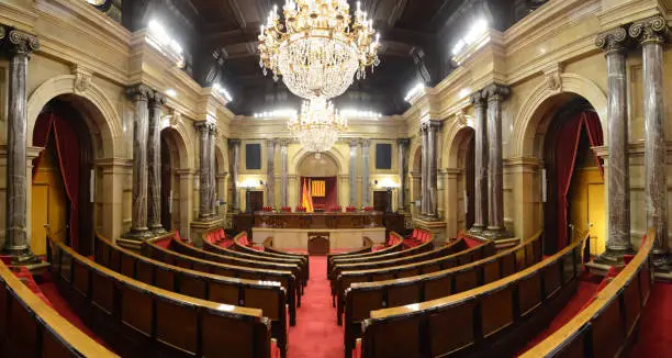 Plenary hall of the Catalonian Parliament from the back
