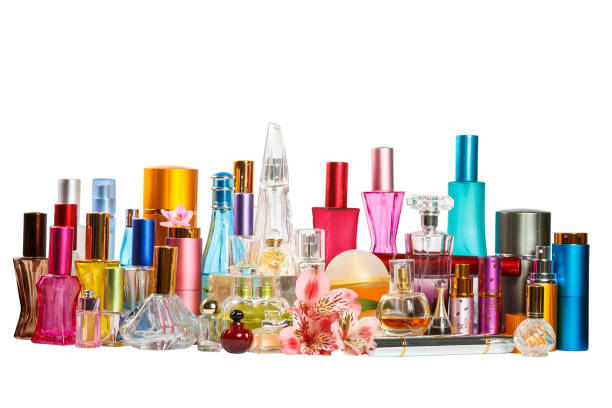 istock Perfume bottles isolated on the white background 889258718