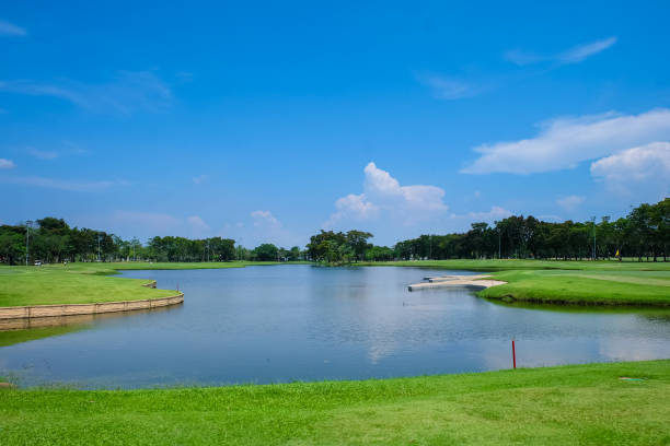 istock Landscape Wide green lawns and a blue sky, golf courses 889286486
