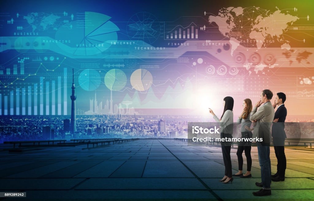 Smart city and engineering concept. Skill Stock Photo