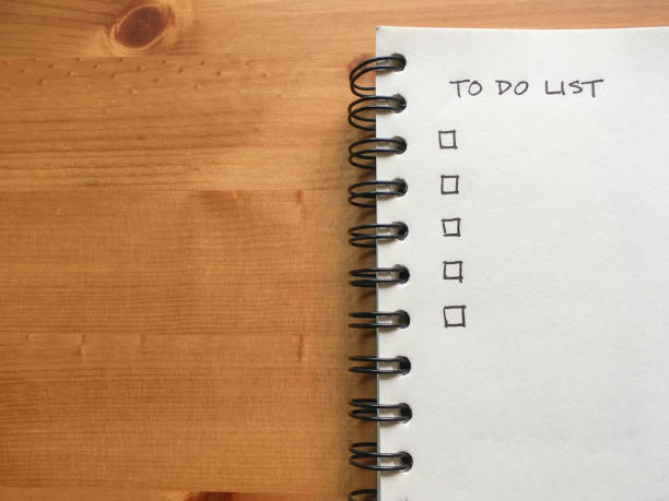 istock white paper note book with thing to do list on wood background top view 889299470